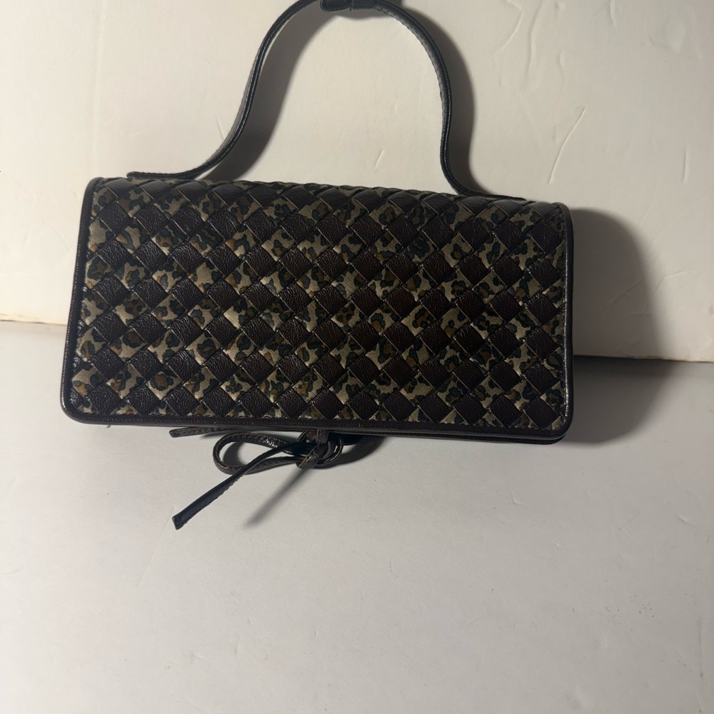 Bottega Veneta Dark Brown Woven Clutch